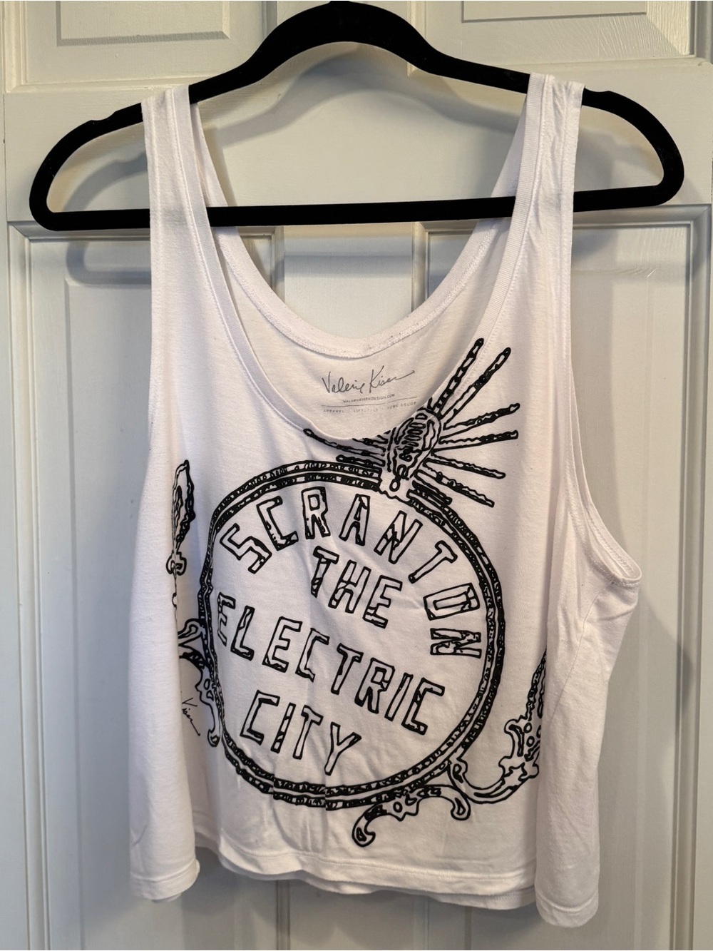 White 'Scranton The Electric City' Graphic Tank Top